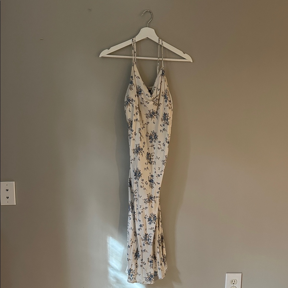 Volcom White and Blue Floral Dress